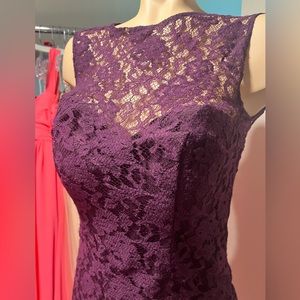 Size 6 Bari Jay Eggplant Lace Dress.
